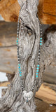 H1, Sterling silver heart bead necklace