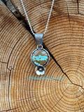 #8 turquoise necklace w/flower