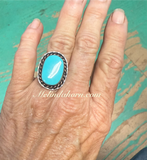 R112, Kingman turquoise ring.