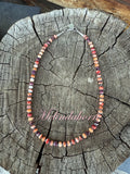 Multi shades of spiny oyster beads, necklace