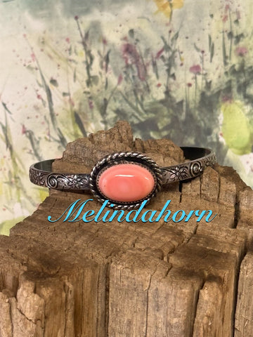 Pink conch stacker bracelet