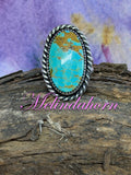 R141, size 6 1/2, Kingman turquoise ring