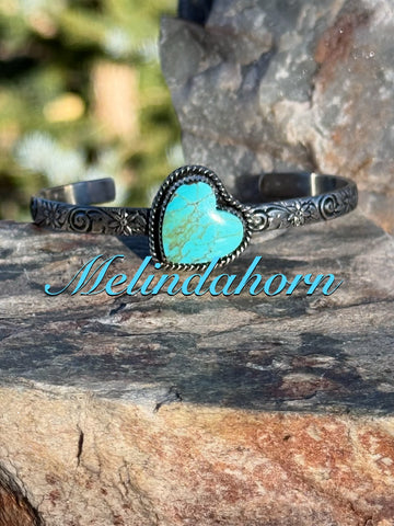 Kingman turquoise heart stacker