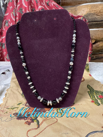 OX7 Onyx & sterling necklace