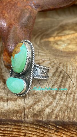 Green Kingman turquoise ring