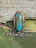 R112, Kingman turquoise ring.