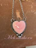 Pink Conch heart necklace