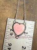 Pink Conch heart necklace