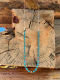 30” Blue Kingman beaded necklace
