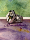 R174, size 10, White Buffalo ring