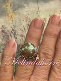 R78,#8 turquoise round ring