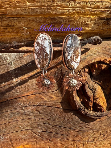 Wild Horse & flower earrings