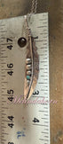 Sterling feather pendant w/Kingman turquoise
