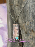 Rectangle engraved necklace
