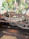 Sterling silver engraved stacker bracelet