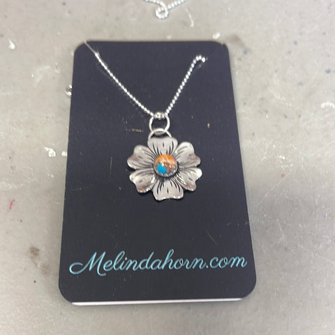 3/4” western flower necklace