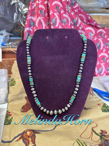TQ5,OG Kingman turquoise &Cowgirl pearls