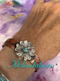 Copper and western flower bracelet