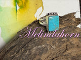 R183, size 8 Kingman turquoise ring