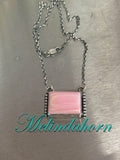 Pink conch bar necklace