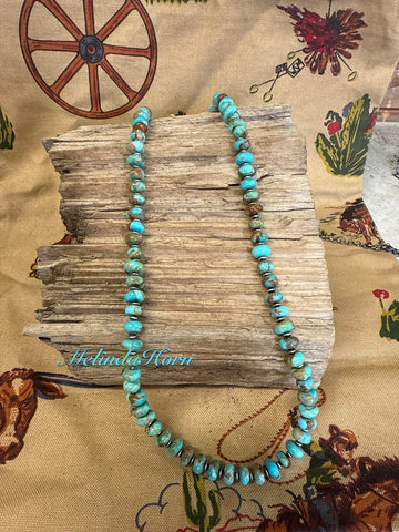 TQ8, Kingman turquoise beaded necklace