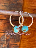 Hoop earrings w/#8 turquoise