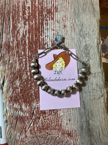 Cow chain & 8 mm Cowgirl pearl bracelet