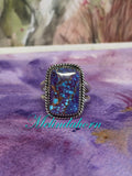 R104, purple Mohave rectangle ring