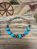 Cow chain& blue turquoise bracelet