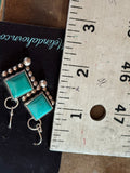 Dotted Turquoise square earrings