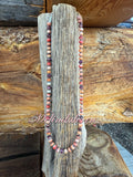 Multi shades of spiny oyster beads, necklace