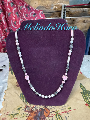 Pink 2 Pink conch beaded necklace