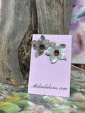 Silver Apple Blossom Studs