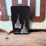 Cow tag dangle earrings