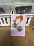 3/4” Western Flowers - Dangle