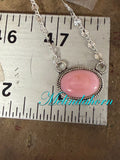 Pink conch, bar necklace