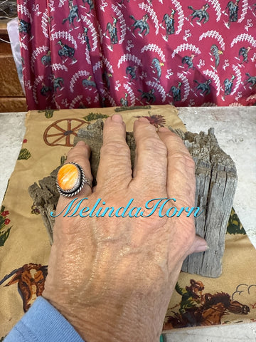 R24,Orange spiny ring size 6 1/2