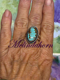 R108, size 10 #8 turquoise ring