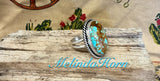 R23,#8 turquoise ring size 10 1/2