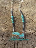 #8 turquoise bar necklace with beads