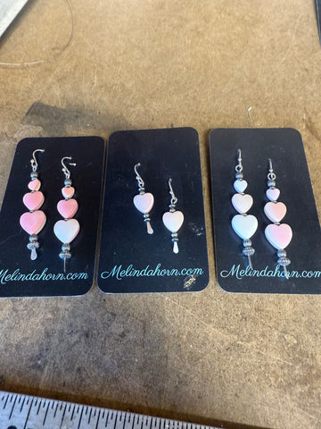 Pink Conch heart earrings