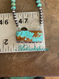 #8 turquoise bar necklace with beads