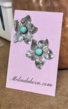 Silver Apple Blossom Studs