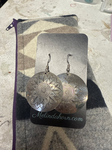 Sterling engraved big Conchos