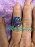 R104, purple Mohave rectangle ring
