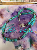 Kingman turquoise beaded necklace