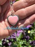 Pink Conch heart necklace