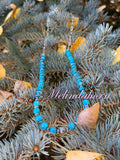 30” Blue Kingman beaded necklace