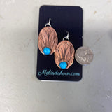Copper ovals w/turquoise
