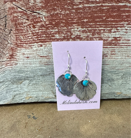 Live Edge Petal Flower Dangle Earrings